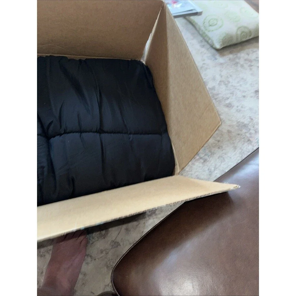 Box Stitched Down Alternative Comforters Queen Size (Black)